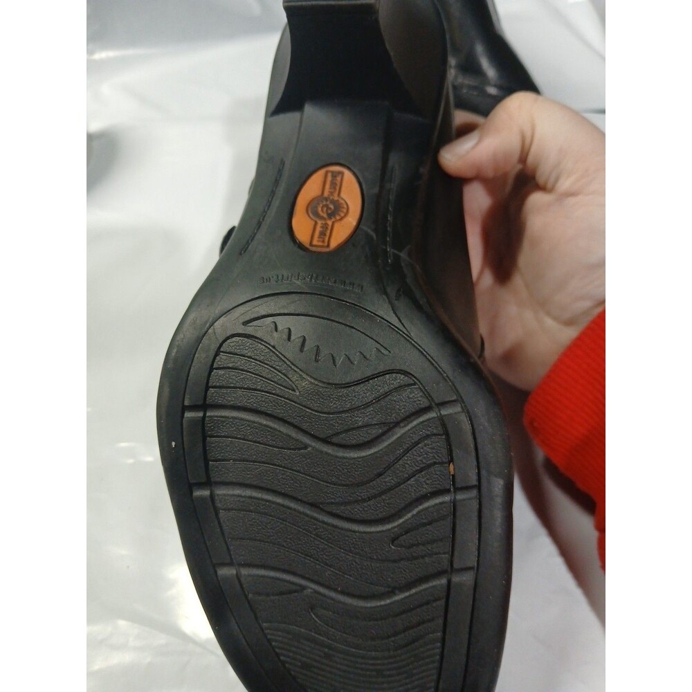 Earth Spirit Classics Emily Black Leather Mule Clog Slip On Heels Sz 10 - Picture 10 of 16
